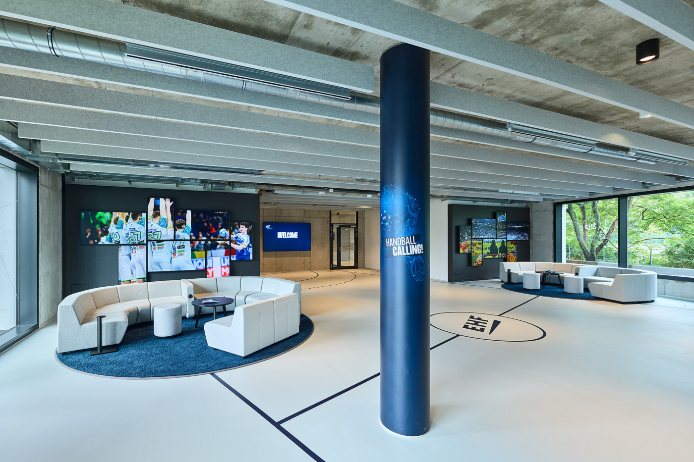 Front view of an office building