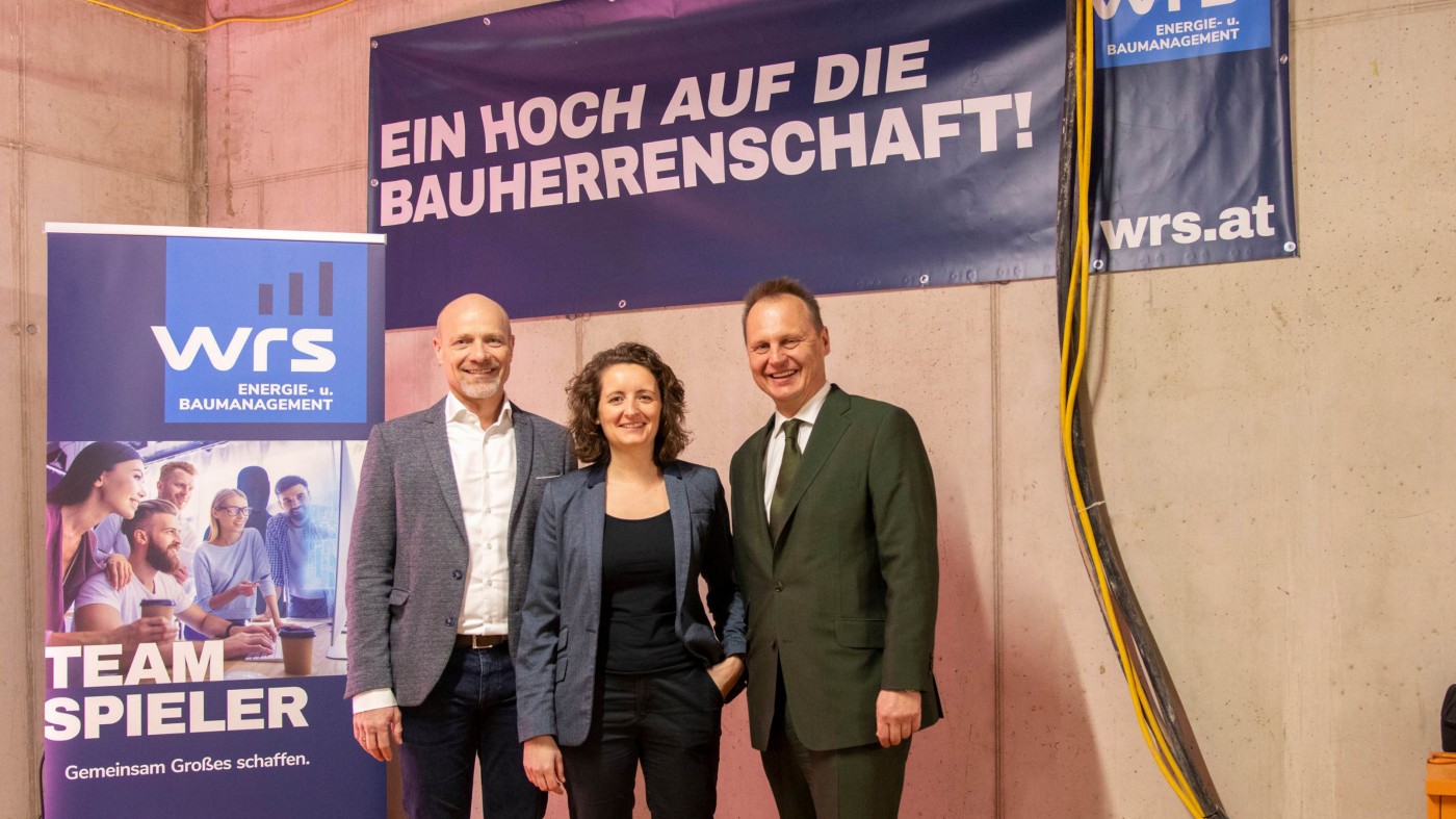 CEO Klaus Wurz und Projektleiterin Jennifer Jörg von der WRS, CEO Karl-Maria Pfeffer RPHI